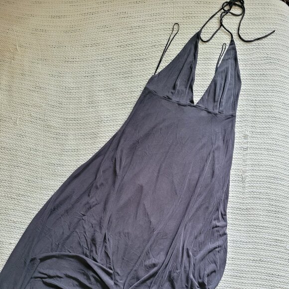 NWT URBAN OUTFITTERS V-Neck Halter Blue Navy Dress - Picture 1 of 4